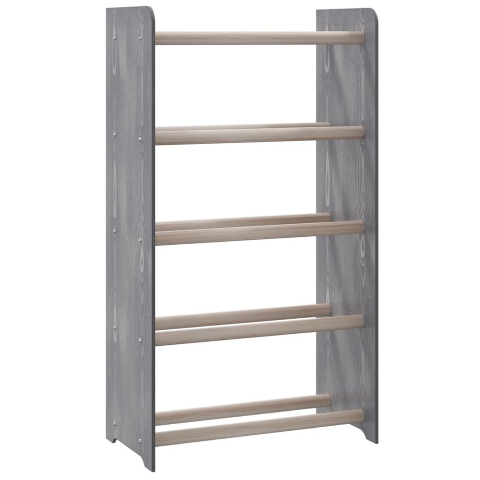 Étagère à chaussures Gris 45x24x81 cm Bois d'ingénierie - Photo n°1