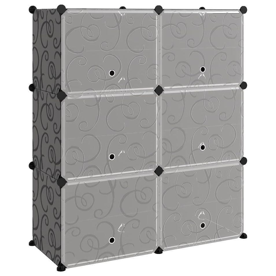 Étagère à chaussures Noir 84,5x31x93,5 cm PP - Photo n°1