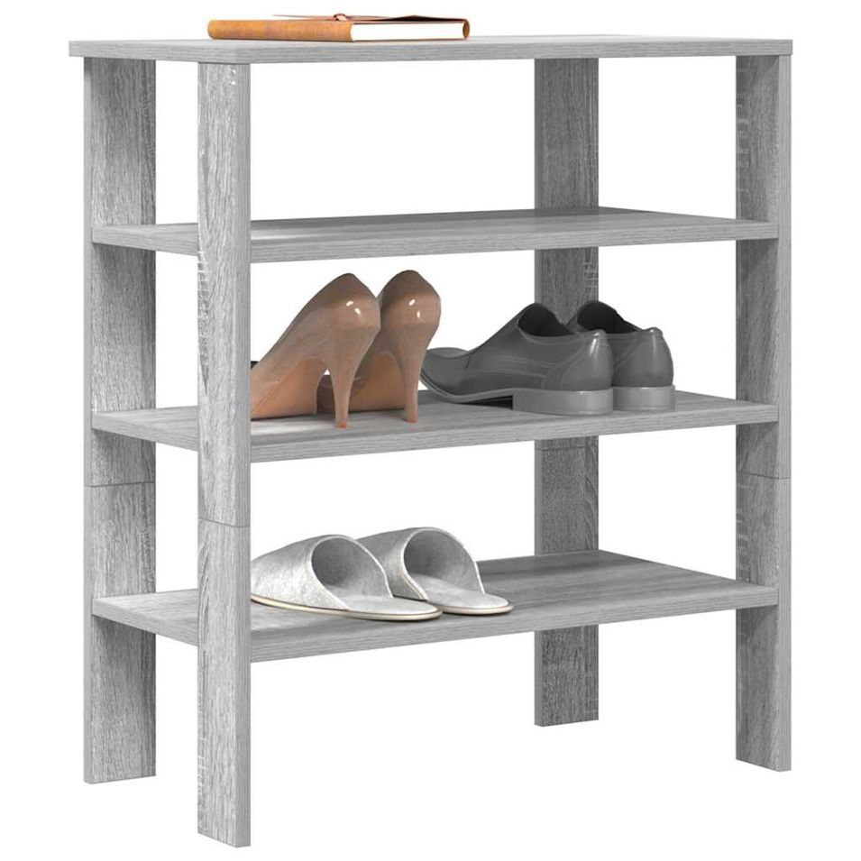 Étagère à chaussures sonoma gris 61x32x70 cm bois d'ingénierie - Photo n°1
