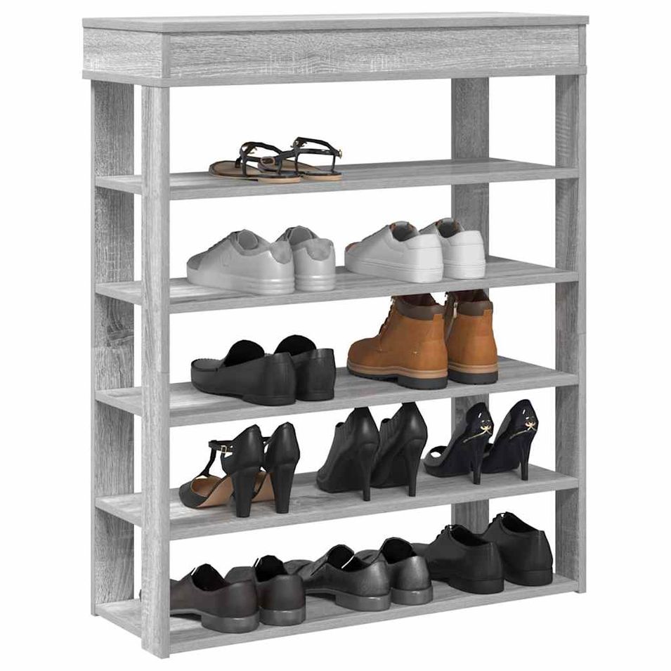 Étagère à chaussures sonoma gris 80x30x98 cm bois d'ingénierie - Photo n°1
