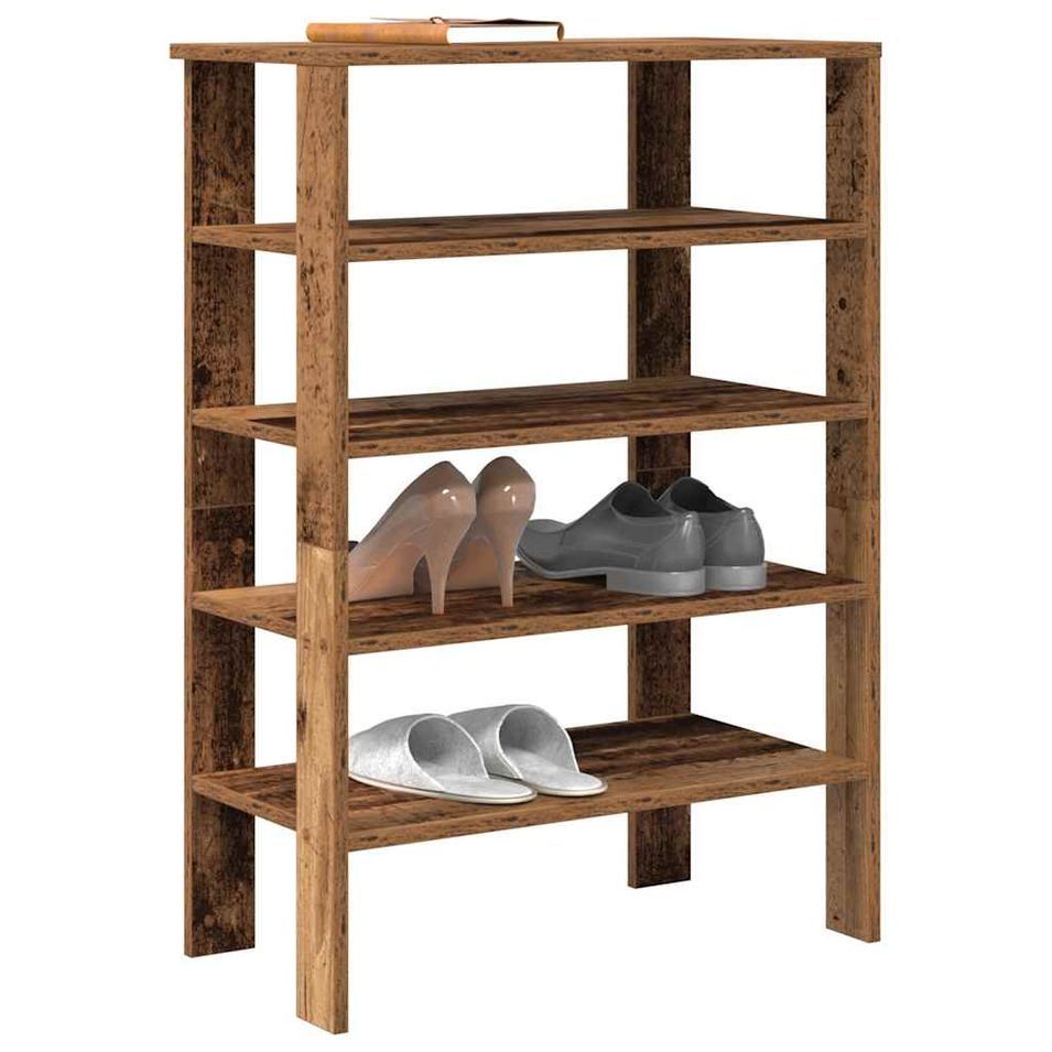 Étagère à chaussures vieux bois 61x32x87,5 cm bois d'ingénierie - Photo n°1