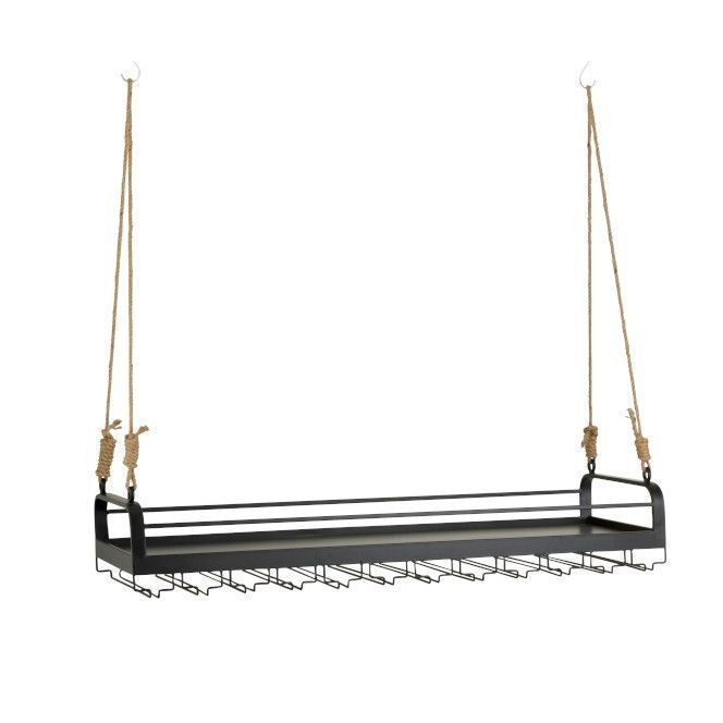 Etagère à verres suspendue métal noir Verde - Photo n°1