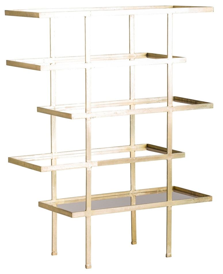 Etagère art déco 4 niveaux verre et métal doré Leann - Photo n°1