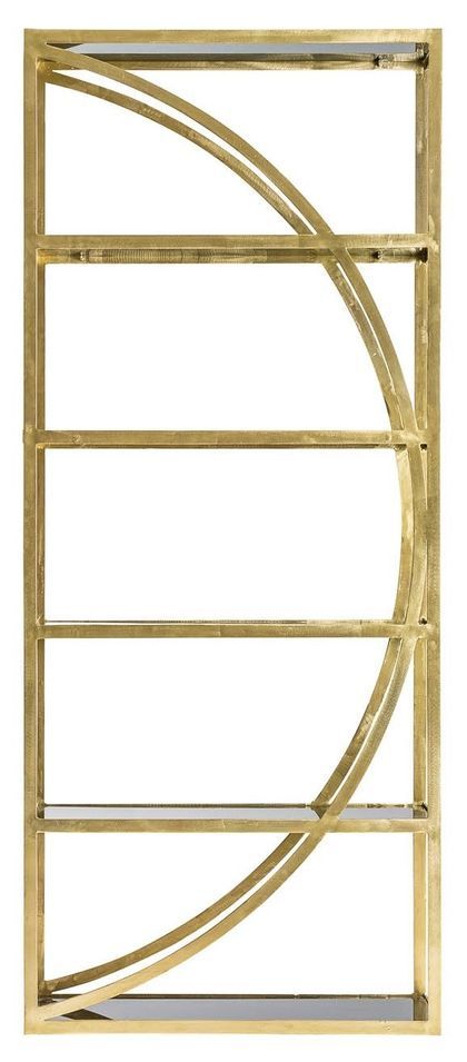 Etagère art déco 4 niveaux verre et métal doré Rutam - Photo n°1