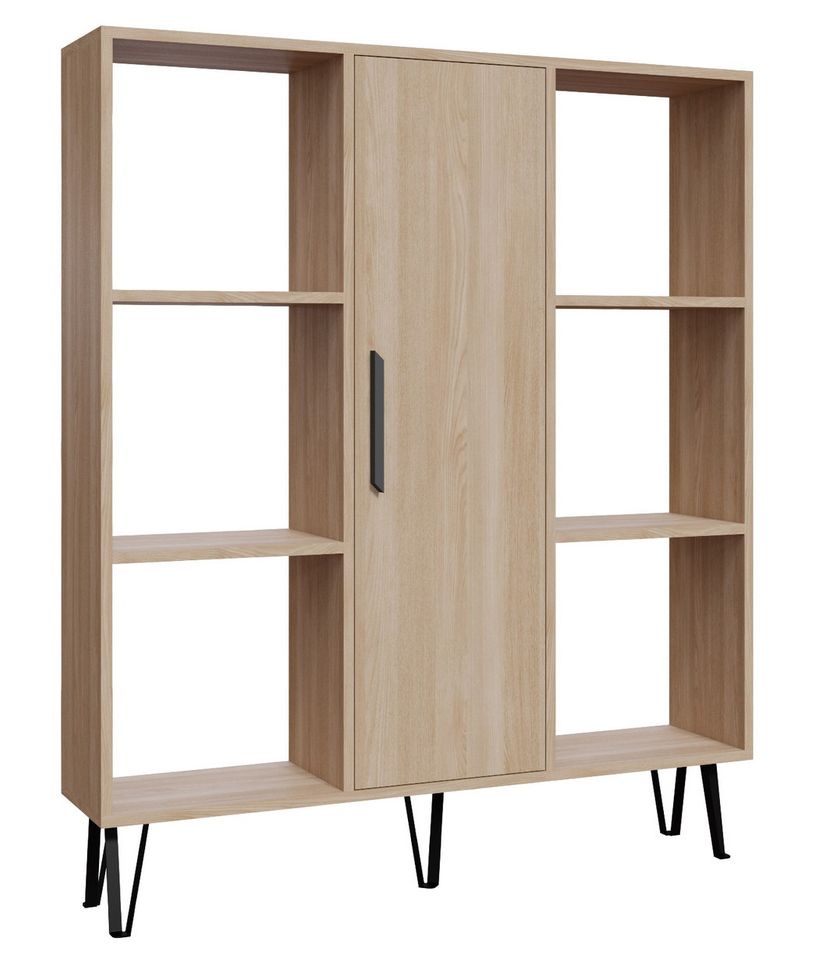 Étagère bibliothèque 1 porte bois clair Mory 120 cm - Photo n°1