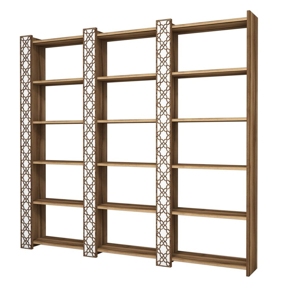 Étagère bibliothèque bois marron et blanc Orka 184 cm - Photo n°1