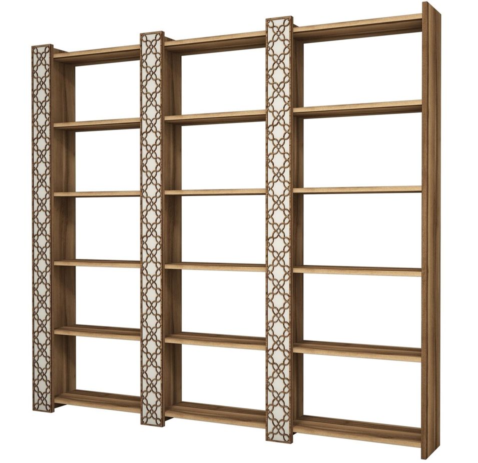 Étagère bibliothèque bois marron et crème Orka 184 cm - Photo n°1