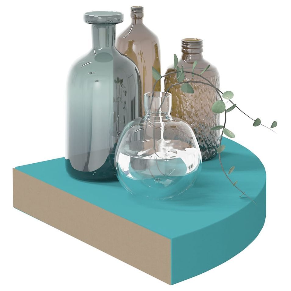 Étagère d'angle murale Bleu 25x25x3,8 cm MDF - Photo n°1