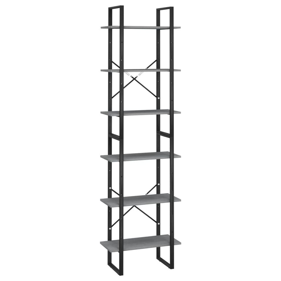 Étagère de rangement Gris 60x30x210 cm Bois de pin massif - Photo n°1