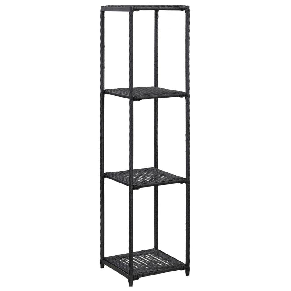 Étagère de rangement Noir 30x30x120 cm Résine tressée - Photo n°1