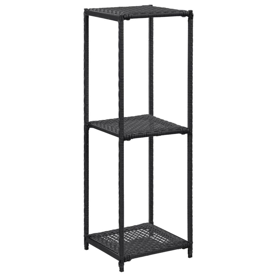 Étagère de rangement Noir 30x30x90 cm Résine tressée - Photo n°1
