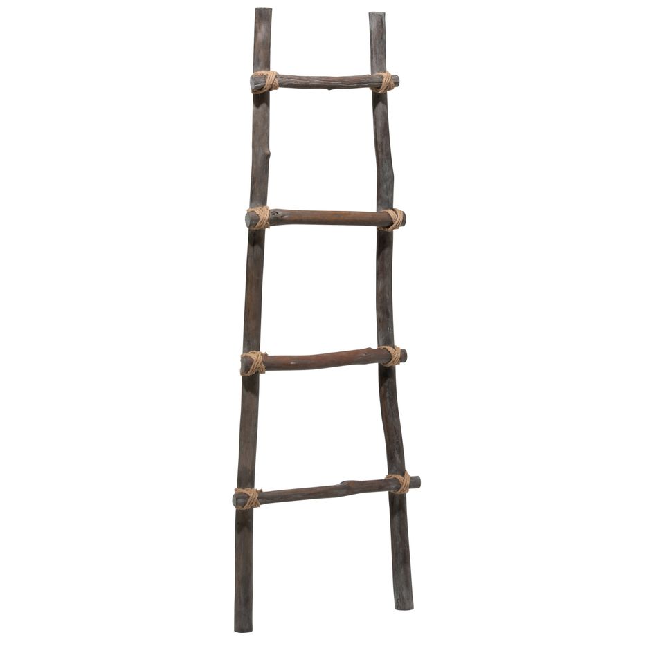 Étagère échelle bois de chêne foncé Chinore - Photo n°1