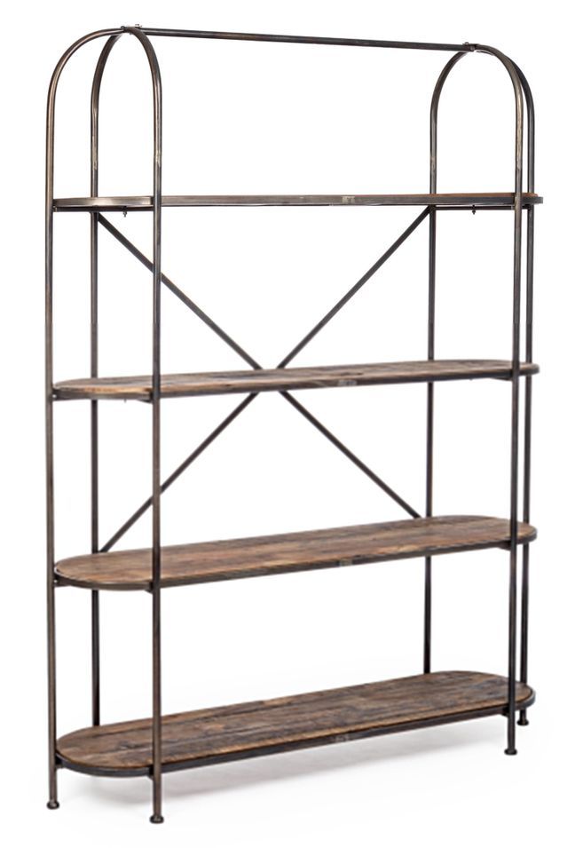 Etagère en acier et bois de sapin 4 niveaux Samira L 151 cm - Photo n°1