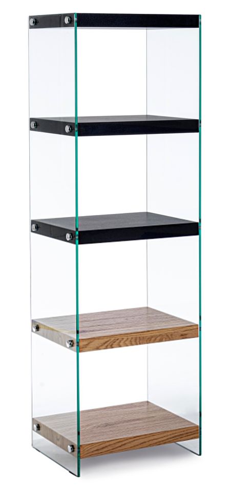 Etagère en MDF et verre trempé 5 niveaux Lina - Lot de 2 - Photo n°1