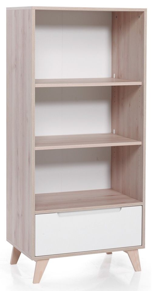 Etagère haute naturelle et blanche Mette - Photo n°1