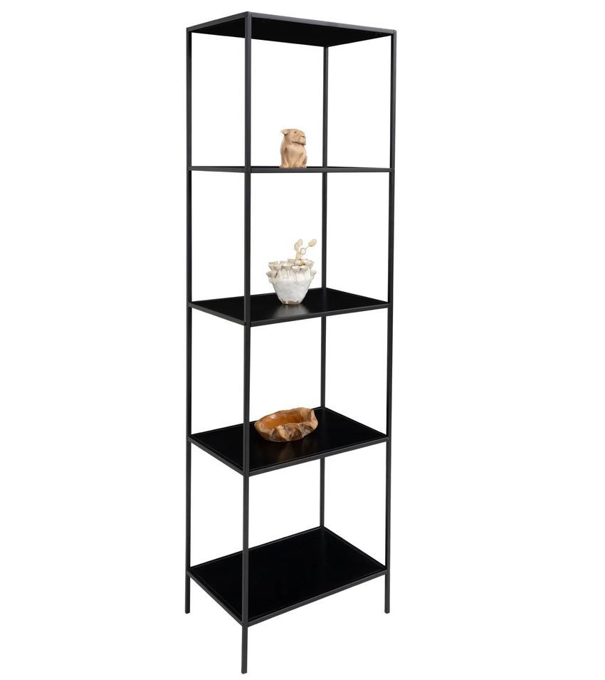 Etagère haute VITA 5 niveaux - Bois naturel ou métal noir/blanc - Photo n°1