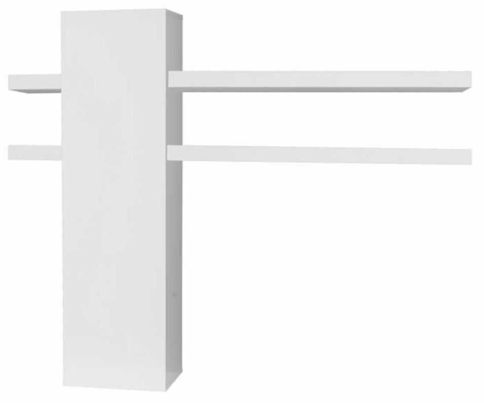 Etagère murale 1 porte 4 tablettes bois laqué blanc Kela - Photo n°1