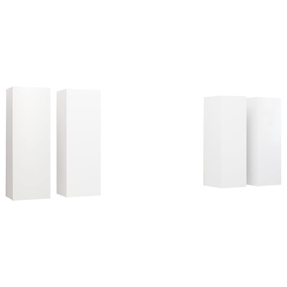 Etagère murale 4 pcs Blanc 30,5x30x90 cm - Photo n°1