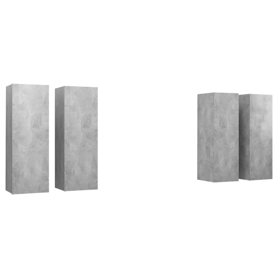 Etagère murale 4 pcs Gris béton 30,5x30x90 cm - Photo n°1