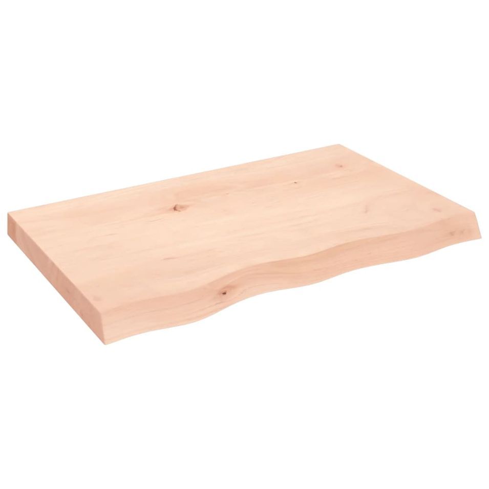 Étagère murale 80x50x(2-6) cm bois de chêne massif non traité - Photo n°1