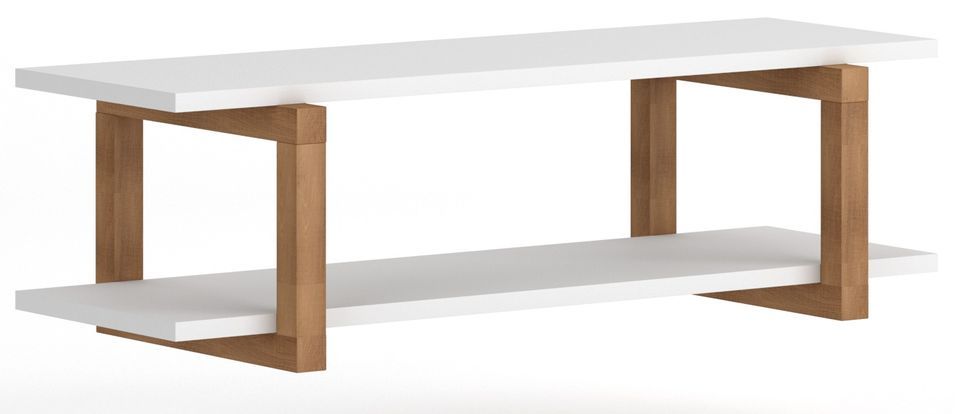 Etagére murale blanc mat et naturel Kozlo 80 cm - Photo n°1