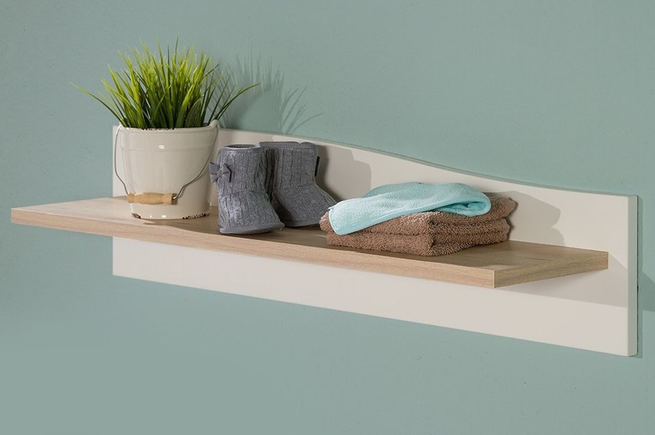 Etagère murale blanche et naturelle Wave - Photo n°1