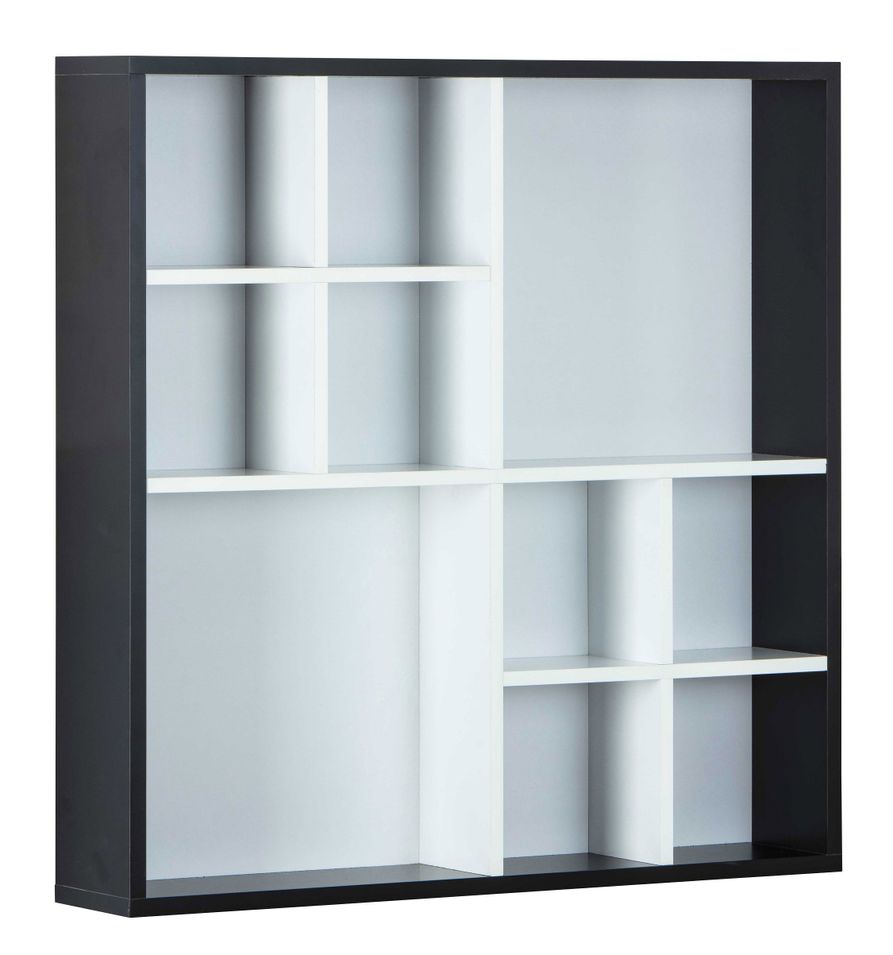 Etagère murale bois noir et blanc Melce 70 cm - Photo n°1