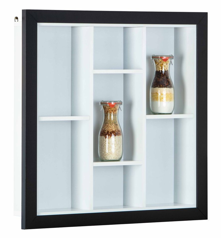 Etagère murale bois noir et blanc Melce 67 cm - Photo n°1