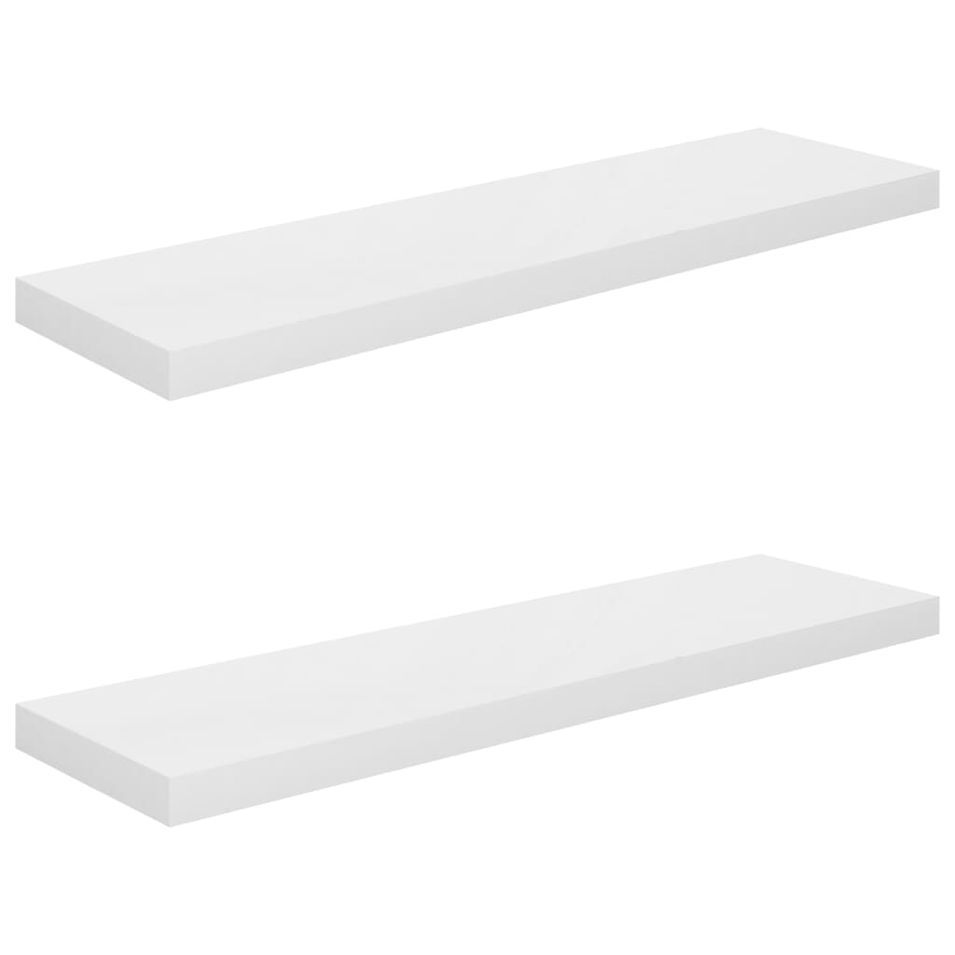 Étagère murale flottante 2 pcs Blanc brillant 90x23,5x3,8cm MDF - Photo n°1
