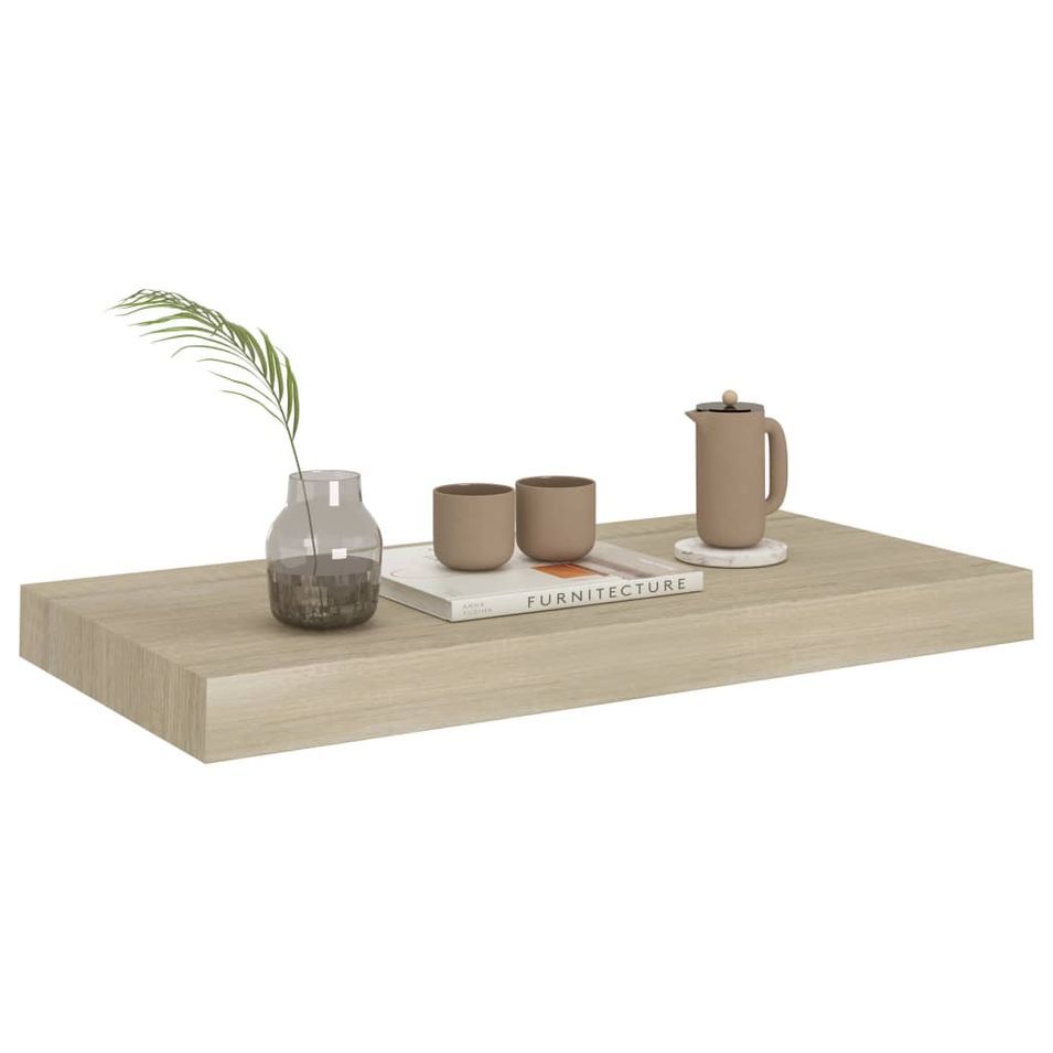 Étagère murale flottante Chêne 50x23x3,8 cm MDF - Photo n°1