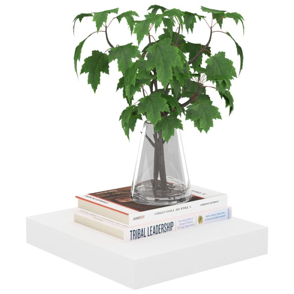 Étagère murale flottante Chêne et blanc 23x23,5x3,8 cm MDF - Photo n°1