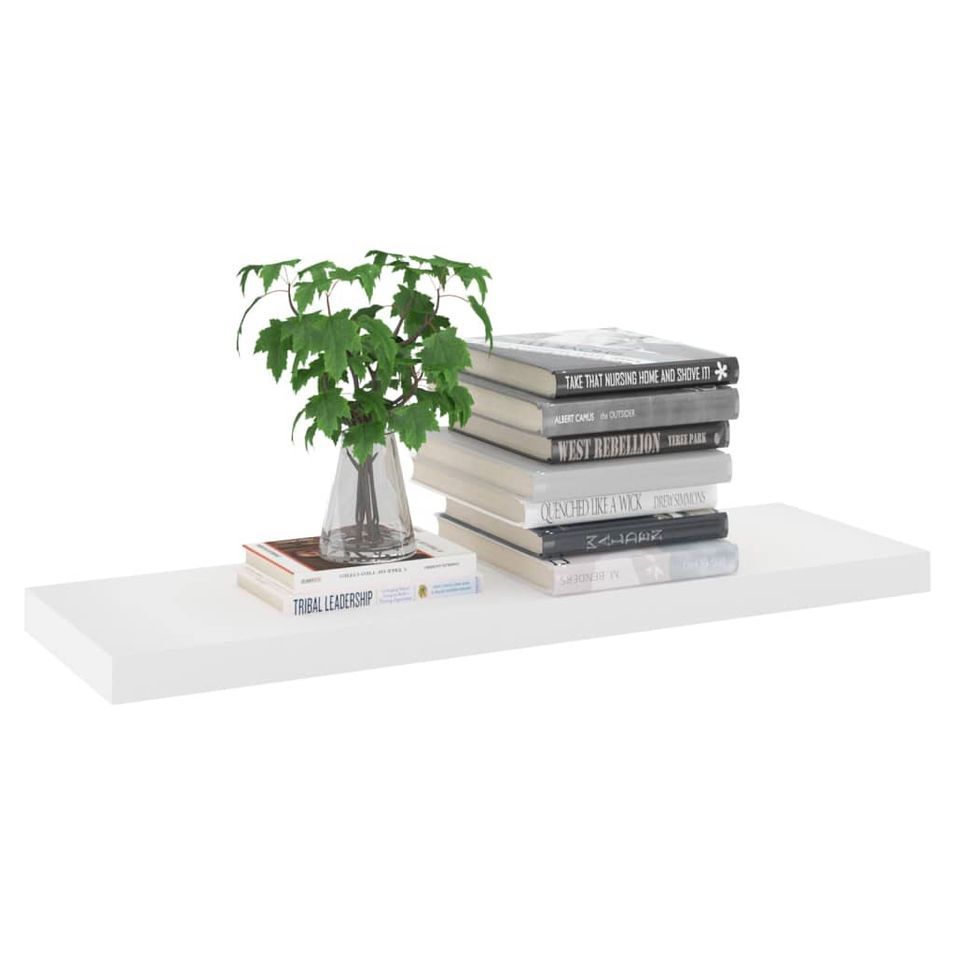 Étagère murale flottante Chêne et blanc 80x23,5x3,8 cm MDF - Photo n°1