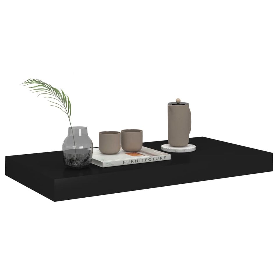 Étagère murale flottante Noir 50x23x3,8 cm MDF - Photo n°1