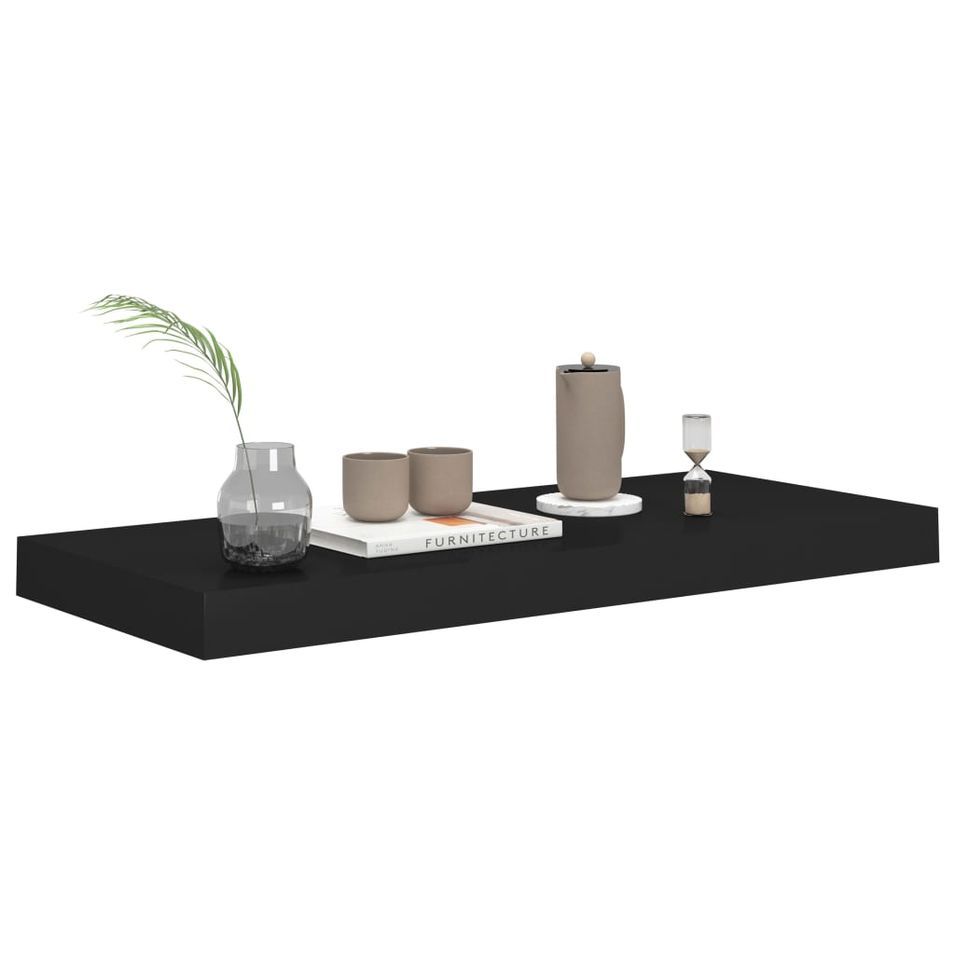 Étagère murale flottante Noir 60x23,5x3,8 cm MDF - Photo n°1