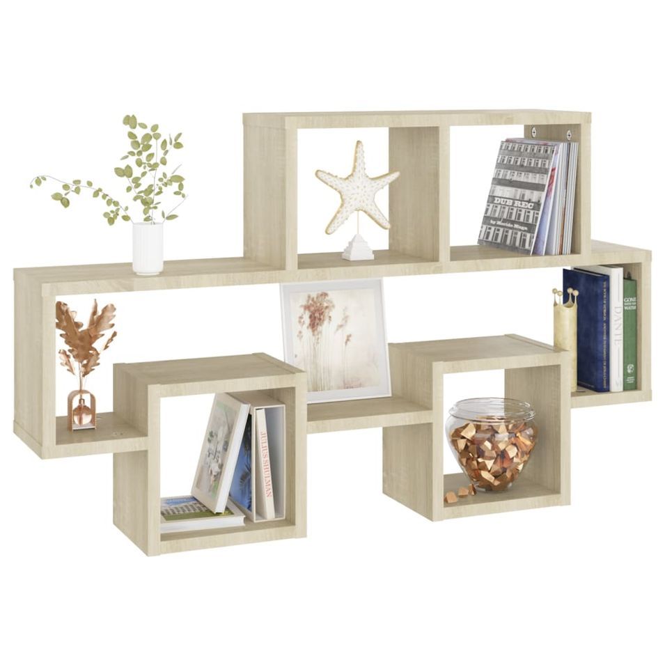 Étagère murale forme d'auto Chêne sonoma 82x15x51 cm - Photo n°1