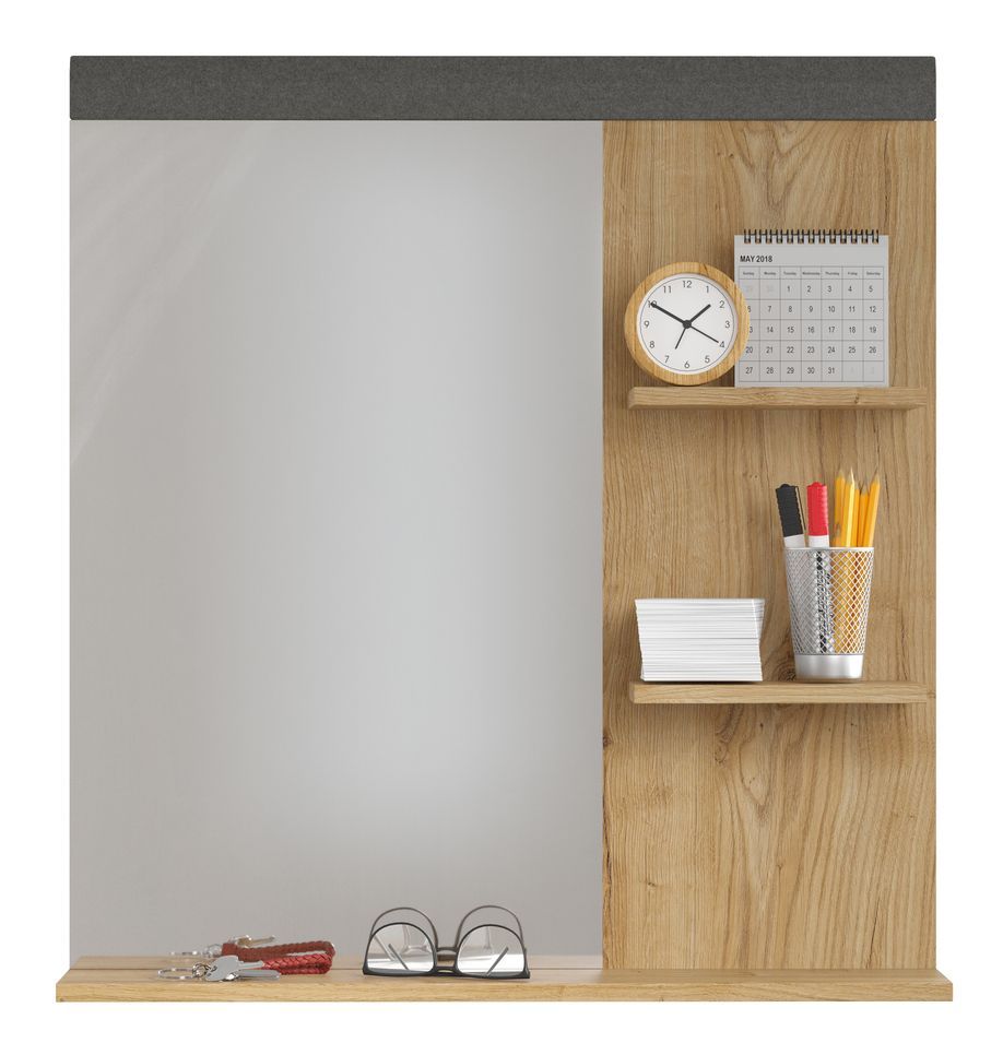 Etagère murale miroir et chêne de Navarre Florence 79 cm - Photo n°1