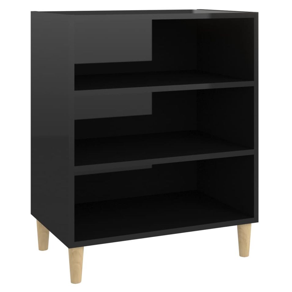Étagère Noir brillant 57x35x70 cm - Photo n°1