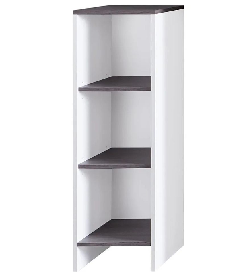 Etagère salle de bain 3 niveaux mélaminé blanc mat et gris Dufay - Photo n°1