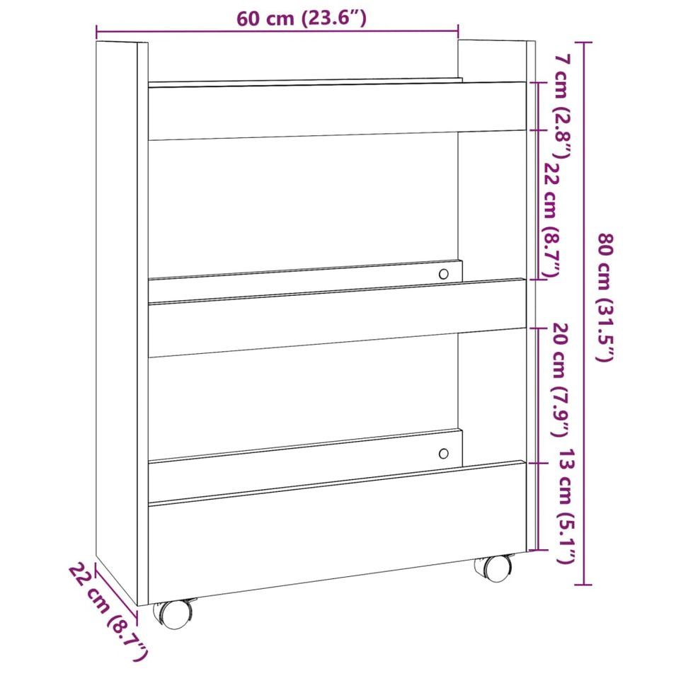 Étagère sur roulettes multiusage Malo – Compacte et Pratique - Photo n°8