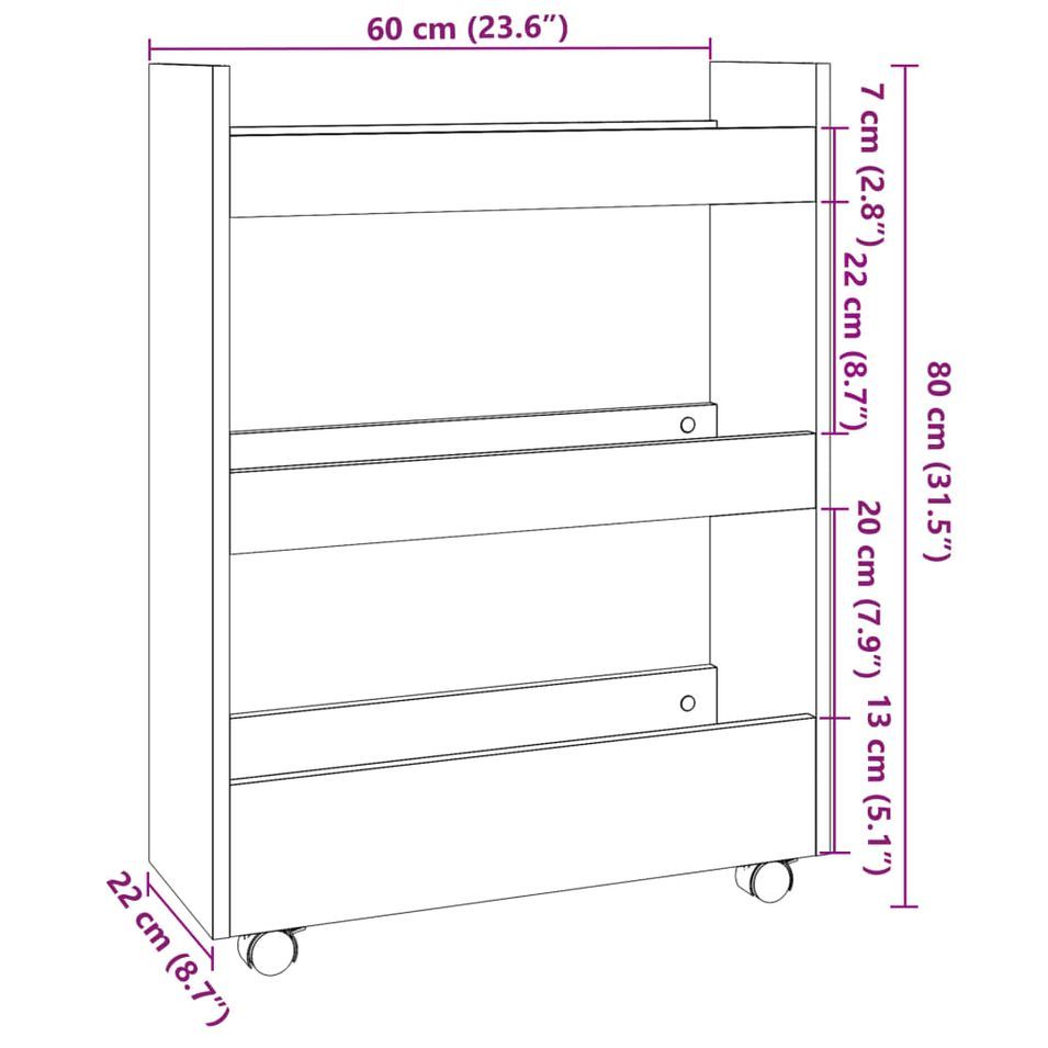 Étagère sur roulettes multiusage Malo – Compacte et Pratique - Photo n°12