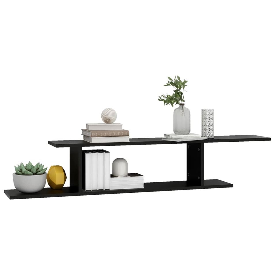 Étagère TV murale en bois Nokiz L 125 x H 23 x P 18 cm - Adaptez à vos besoins - Photo n°1