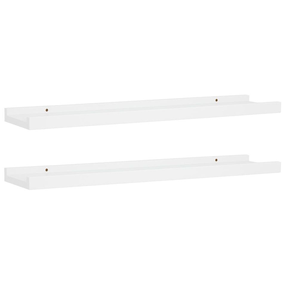 Étagères à rebord pour cadre photo 2 pcs Blanc 60x9x3 cm MDF - Photo n°1