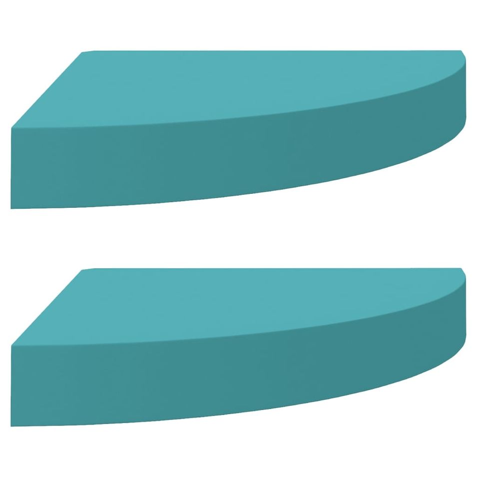 Étagères d'angle murales 2 pcs Bleu 25x25x3,8 cm MDF - Photo n°1