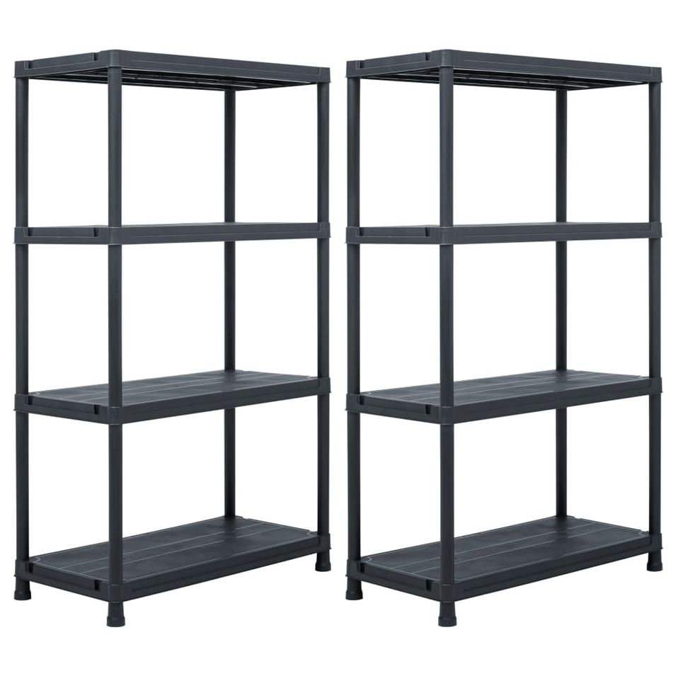 Étagères de rangement 2 pcs Noir 200 kg 80x40x138 cm Plastique - Photo n°1