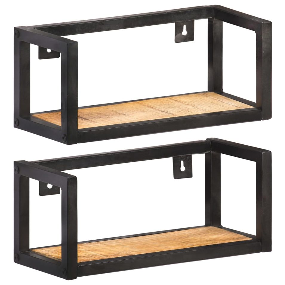Étagères murales 2 pcs 40 cm Bois de manguier brut - Photo n°1