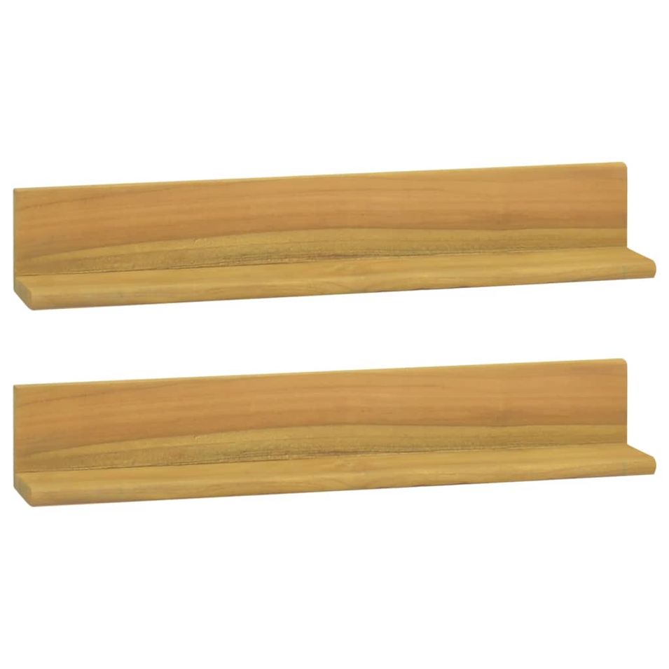 Étagères murales 2 pcs 60x10x10 cm Bois de teck massif - Photo n°1