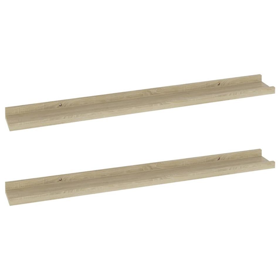 Étagères murales 2 pcs Chêne Sonoma 80x9x3 cm - Photo n°1