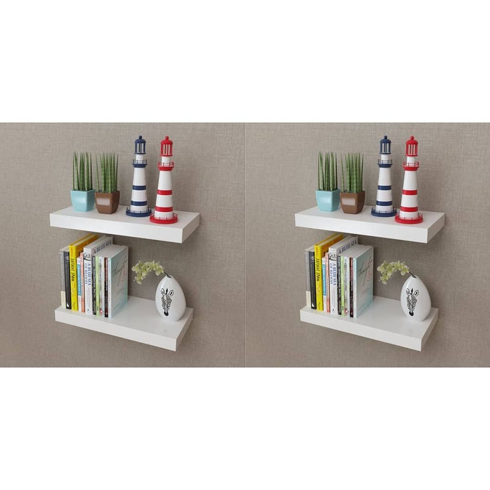 Étagères murales 4 pcs Blanc 40 cm - Photo n°1