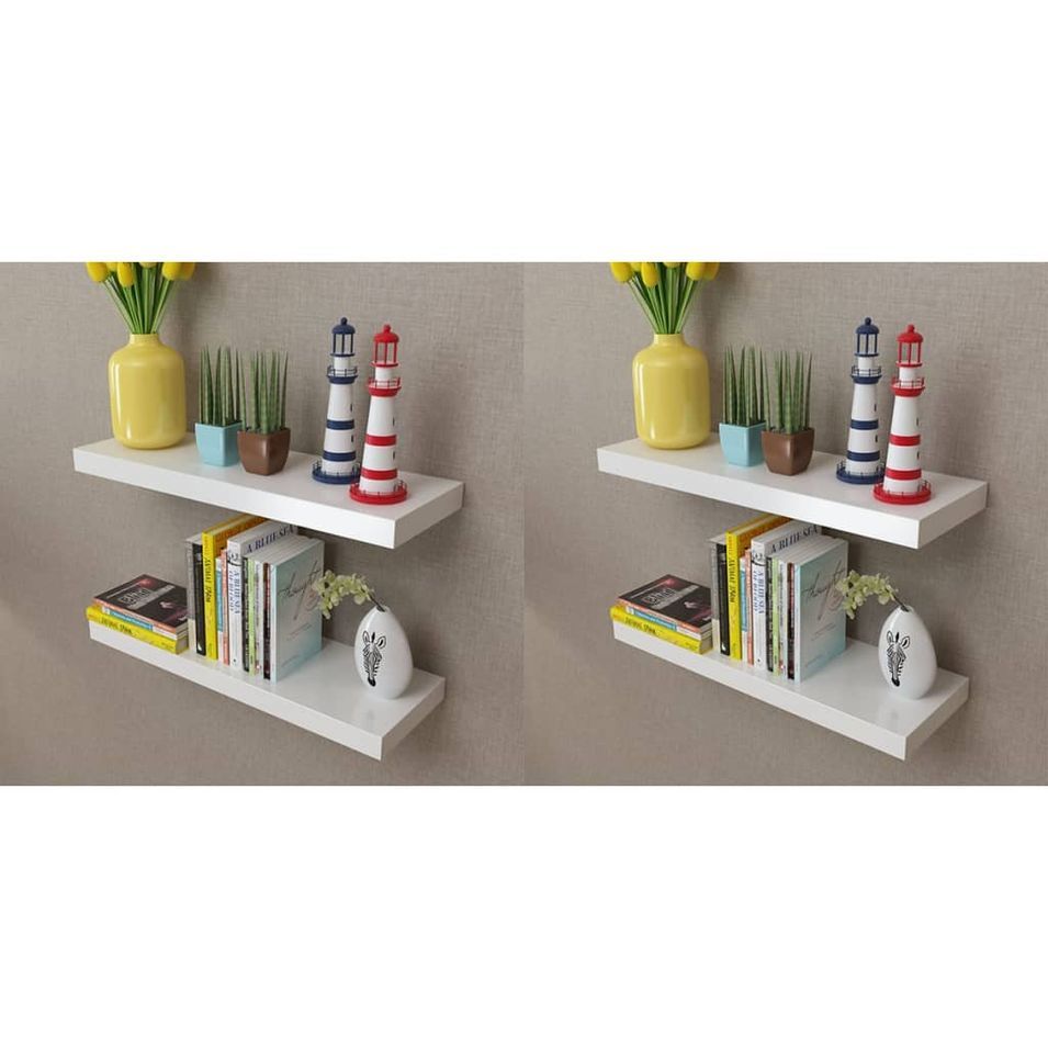 Étagères murales 4 pcs Blanc 60 cm - Photo n°1