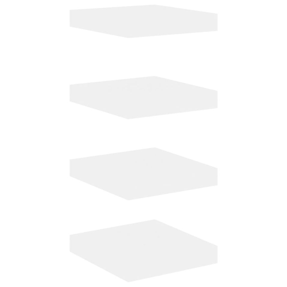 Étagères murales 4 pcs Chêne et blanc 23x23,5x3,8 cm MDF - Photo n°1